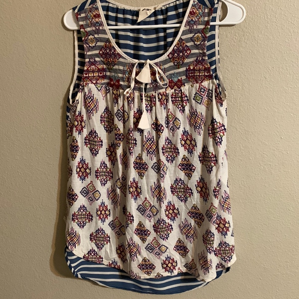 Anthropologie One September embroidered sleeveless top S